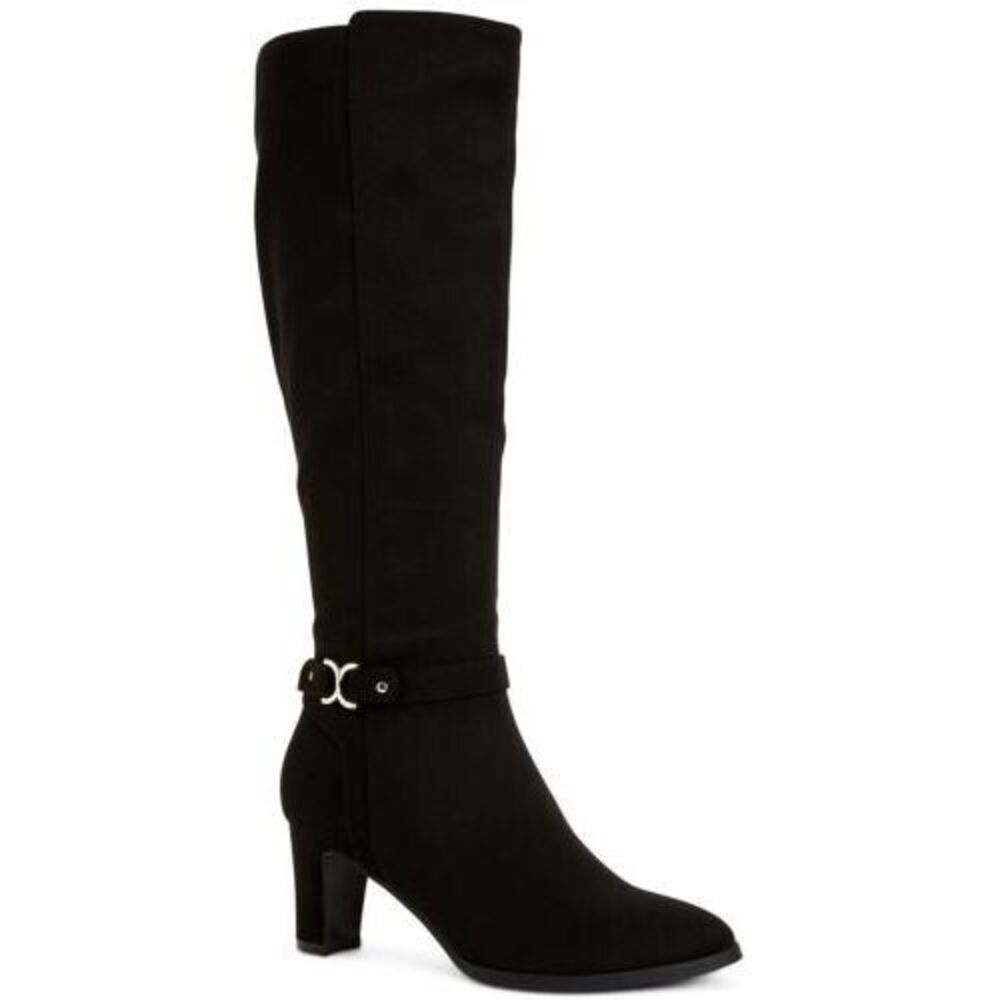 CHARTER CLUB Womens Black Hardware Palmaa Almond Toe Block Heel Boots 6 M